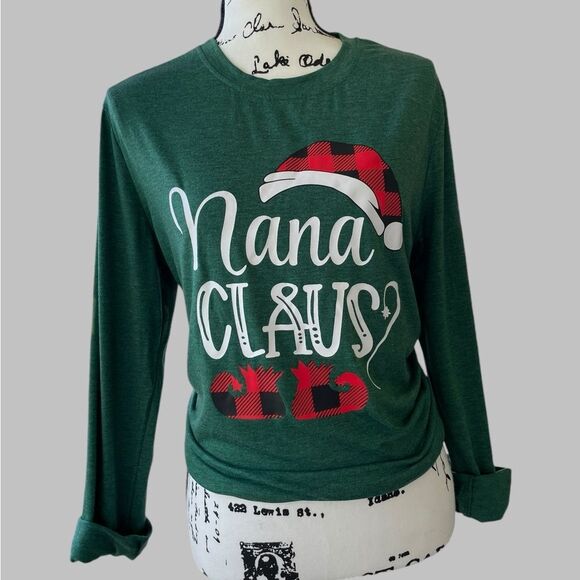 Christmas Nana Claus Long Sleeve TShirt Tee - Picture 5 of 5